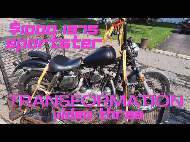 $1000 1975  SPORTSTER TRANSFORMATION Video  three