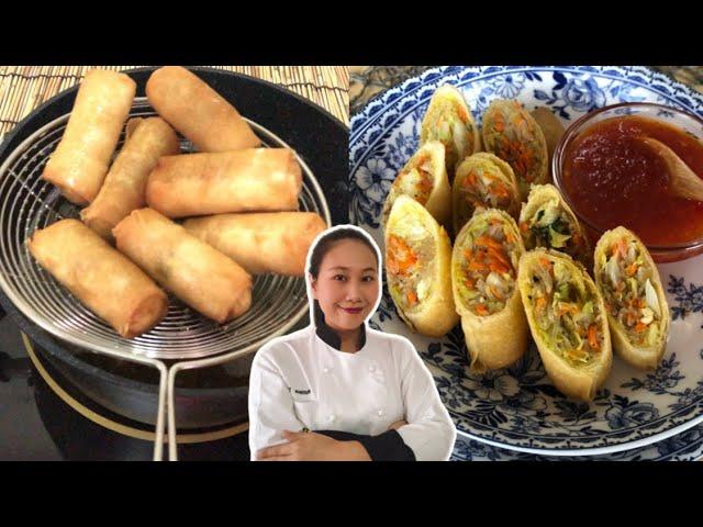 Crispy Vegetable Spring Rolls•Vegetable Roll Recipe • Easy Snacks Recipe | ThaiChef food