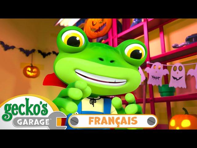 Le gecko s'habille pour Halloween | Le Garage de Gecko｜Camions pour enfants