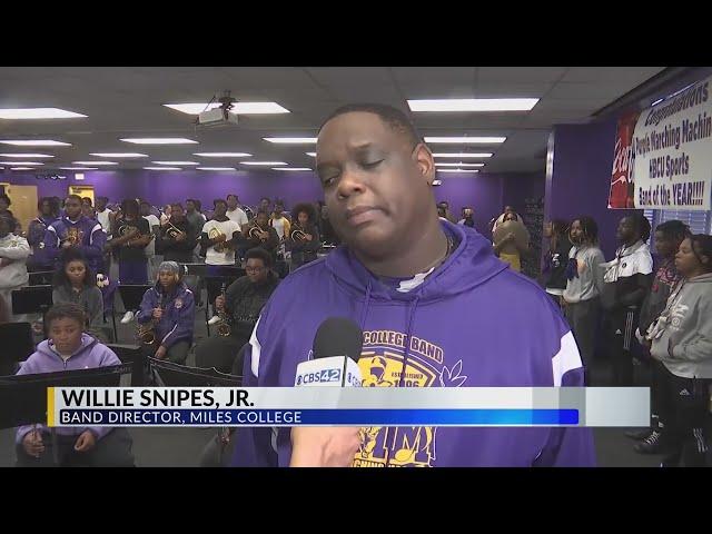 Miles College Purple Marching Machine preparing to compete in ESPN's Band of the Year competition