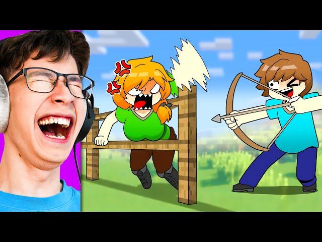 Reacting to Minecraft Anime (Funny Animation)