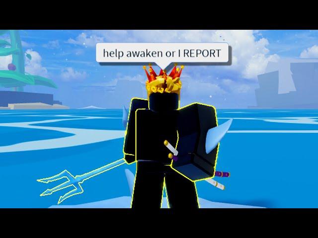 i Helped a Toxic Kid Awaken his ICE Fruit.. I regret it (Blox Fruits)