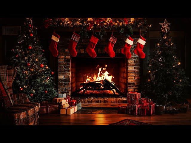 Christmas Fireplace  Burning Fireplace & Crackling Fire Sounds (NO Music)