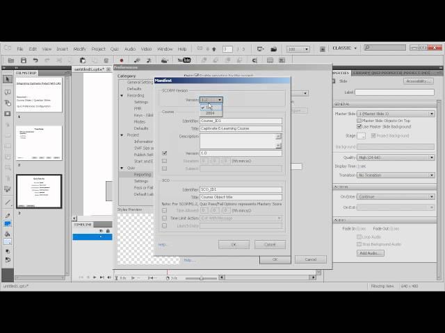 Configure Captivate projects for LMS