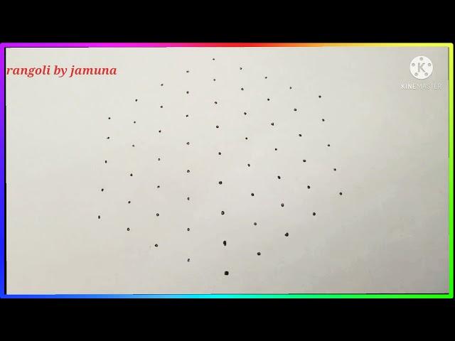 Festivals muggulu/deepam muggu with dots/Diwali special rangoli by jamuna