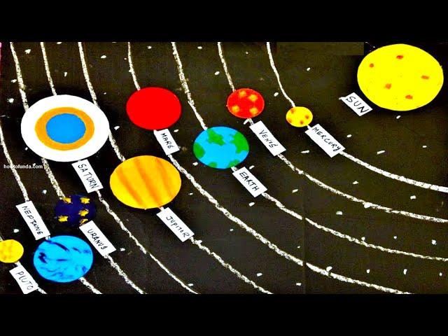 solar system model making project using cardboard | DIY  | geography | science project |  howtofunda