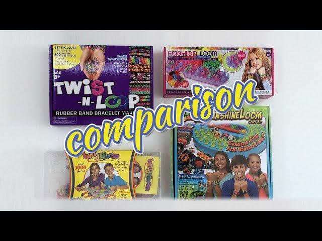 Comparision of Sunshine Loom, Bandaloom, Twist N' Loop, Fashion Loom