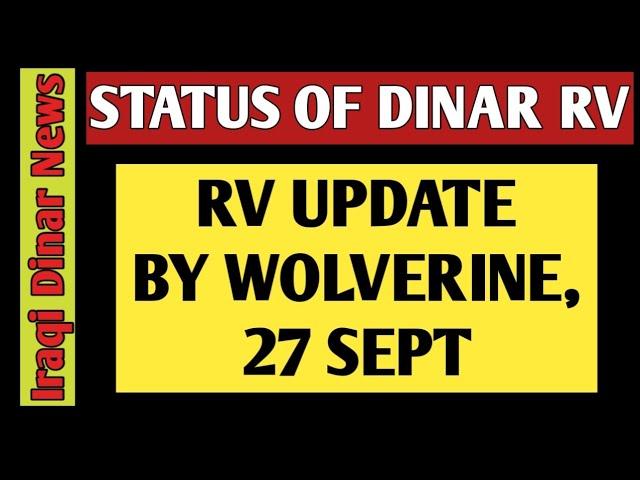 IRAQI DINAR EXCHANGE RATE / RV UPDATE BY WOLVERINE