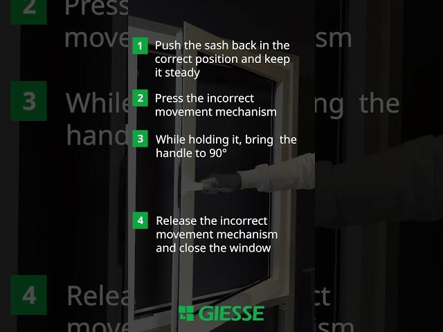 Giesse - How to re-connect-disengaged tilt-and-turn arm.