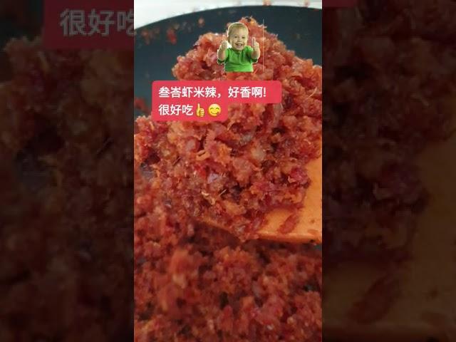 Dried Shrimp Sambal Chili. 自家叁峇虾米辣，很香很好吃。用心耐心做出来的菜肴肯定好吃的。煮这道虾米辣是要有耐心，要炒到虾米辣干了才好吃.订阅/关注。谢谢。Subscribe