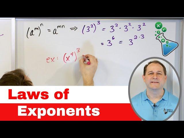 13 - Exponent Rules of Algebra (Laws of Exponents, How to Multiply & Add Exponents)