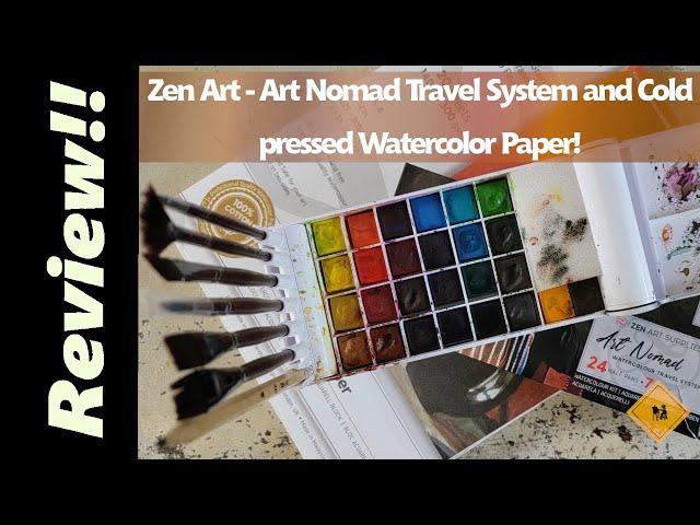 ZenART ~Art Nomad Travel Watercolor Palette+Cold Pressed Watercolor Paper Block.