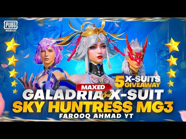 Maxed Galadria X-Suit & SKY Huntress MG3 | 5 X-Suit Giveaway |  PUBG MOBILE 