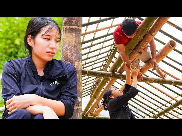 Uncle and Hang Building a roof - Making a cucumber trellis - Building a new farm #4