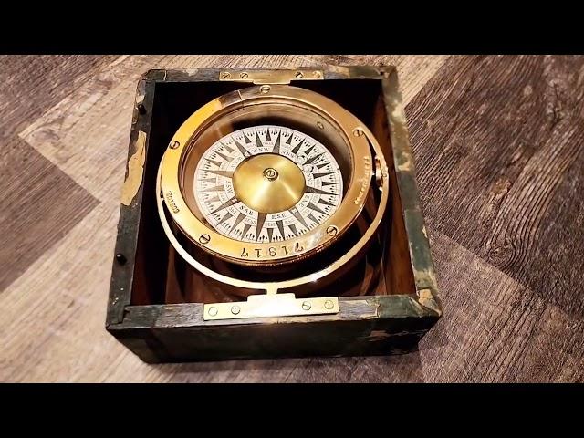 E.S. Ritchie & Sons Boston Nautical Ship Compass 1926 - Restored