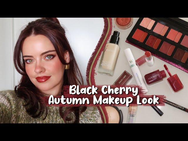 Black Cherry Fall Makeup  | Burgundy toned autumn makeup | Julia Adams