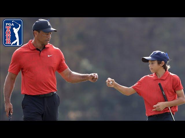 Tiger and Charlie in sync: Like Father, Like Son at the PNC Championship