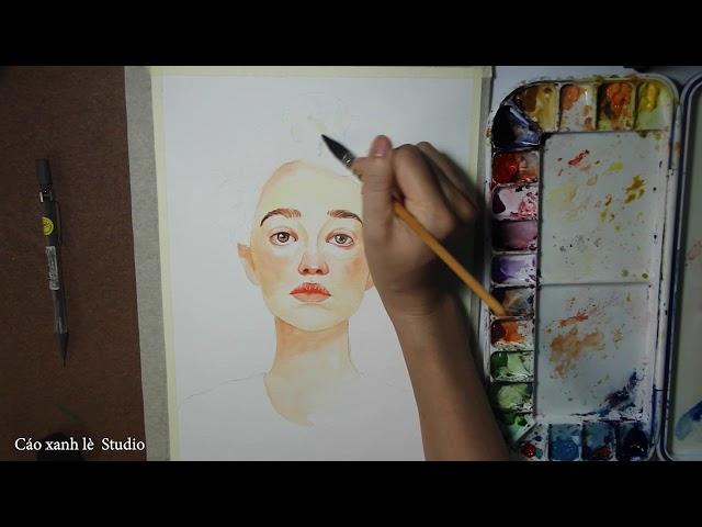 VẼ CHÂN DUNG MÀU NƯỚC ( Watercolor painting for beginners - Portrait )