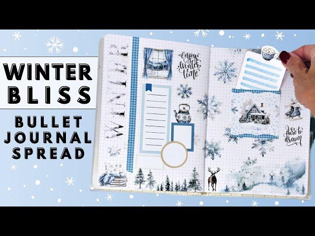 PLAN WITH ME & FLIP THROUGH | WINTER BLISS BULLET JOURNAL SPREAD