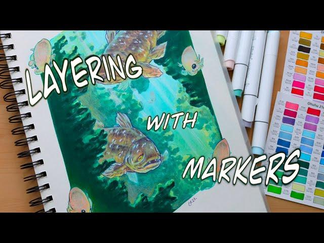 HOW TO CREATE DEPTH BY LAYERING WITH ALCOHOL MARKERS!