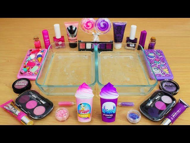 Pink vs Purple - Mixing Makeup Eyeshadow Into Slime! Special Series 83 Satisfying Slime Video