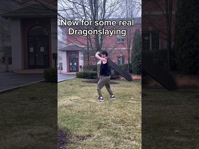 SWINGING A 60LB DRAGONSLAYER #shorts