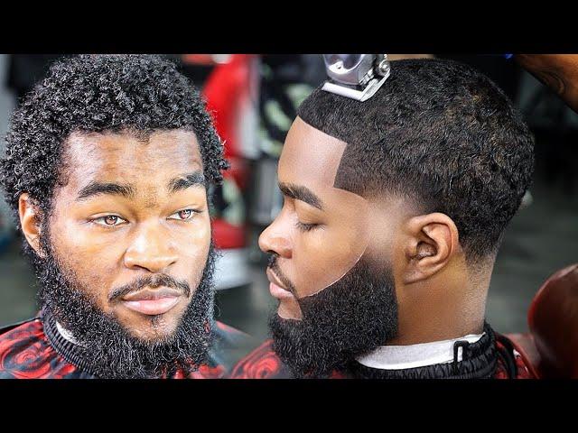  EPIC HAIRCUT TRANSFORMATION HE PAID $200 FOR THIS HAIRCUT/ FADED BEARD/ BARBER TUTORIAL