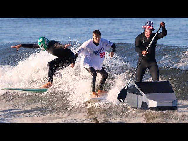 Surfing in costumes for Halloween