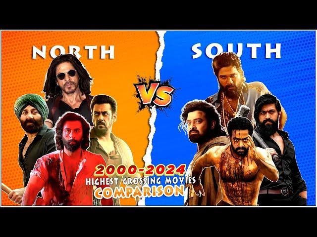 Every Year Bollywood Vs South (2000-2024 ) Highest Grossing Movies Comparison | South Vs North Films