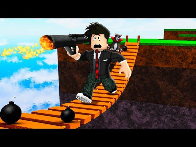 PONTE QUEBRADA CAI E QUEBRA | Roblox - Just a Rope Bridge