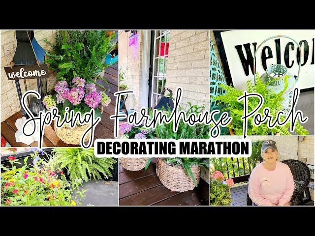 SPRING FARMHOUSE PORCH DECORATING MARATHON / SPRING 2025 FRONT PORCH IDEAS / ROBIN LANE LOWE