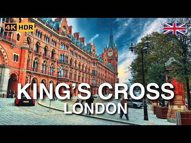 King's Cross London Walking Tour | Cloudy Central London Walk ️ | 4K HDR