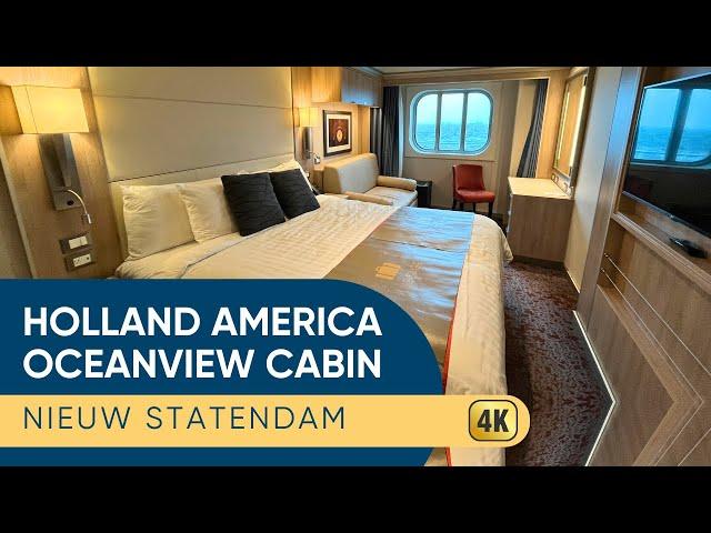 Nieuw Statendam Oceanview Stateroom Tour & Walkthrough | Holland America HAL | Cabin 1107