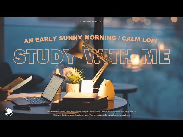 2-HOUR STUDY WITH ME️ / calm lofi / A Sunny Morning in Japan / with countdown+alarm