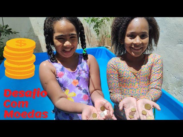 Desafio com as moedas na piscina / Pool coin challenge