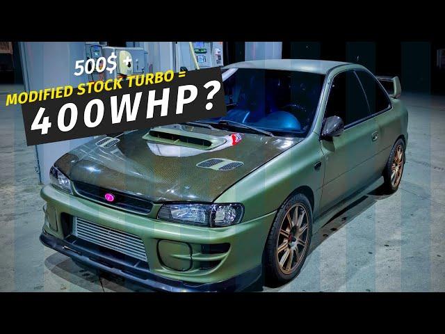 Supercar Fast for 500$?  Dyno/Dragy Results of the STI VF series modded turbo