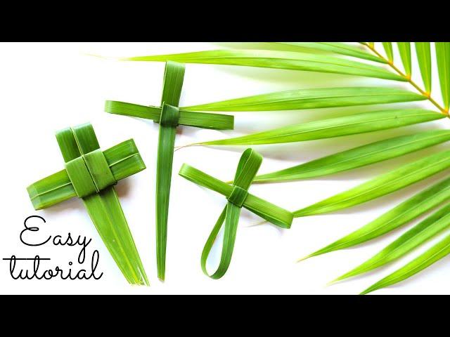 How to fold a PALM LEAF CROSS (Easy Tutorial)