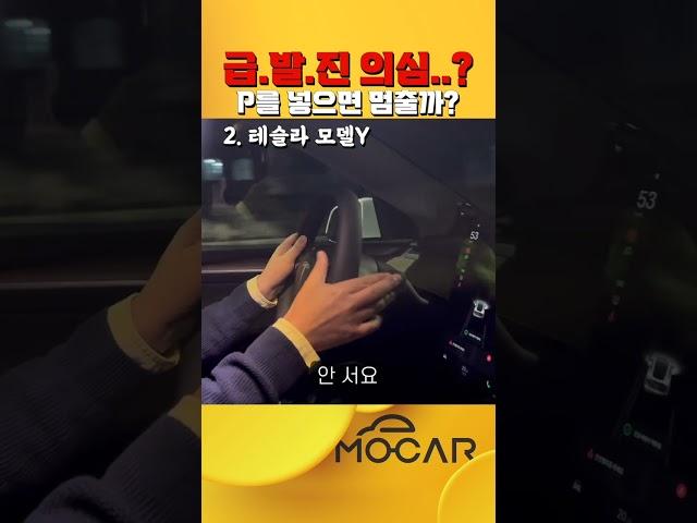 테슬라와 현대차의 안전 차이! P면 서야지!