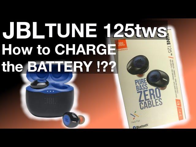 How to CHARGE the Battery of JBL TUNE125tws truly wireless Bluetooth earbuds