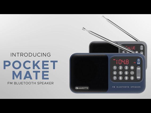 Amkette Pocket Mate FM Radio with Bluetooth Speaker | Portable Speaker | 12 Hrs Playtime