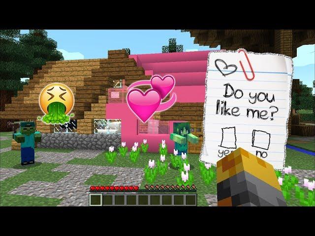 MC NAVEED FINDS OUT IF MARIE LIKES MARK THE FRIENDLY ZOMBIE !! WE PLAY HOUSE BUILD !! Minecraft