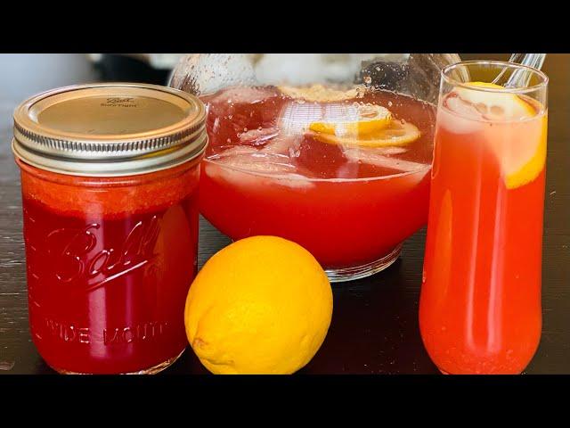 Home Canned Strawberry Lemonade Concentrate ~ Canning Lemonade