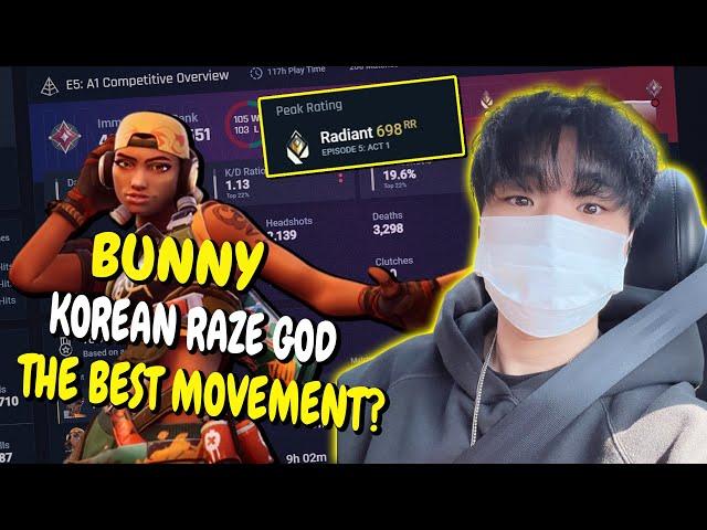 This KOREAN Raze MAIN has THE BEST MOVEMENT in VALORANT?!?! *Bunny Raze*