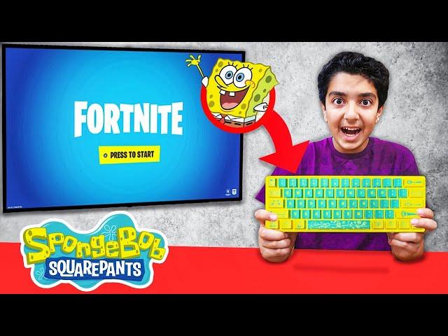 I Tried A Spongebob Keyboard and Won FORTNITE! (20+ KILLS)