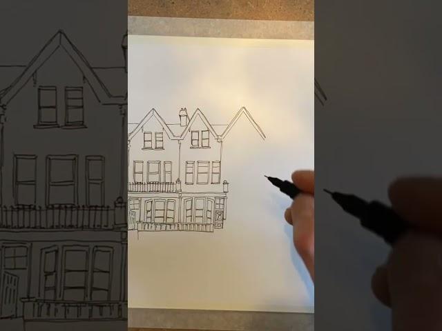 Whitehead Houses (NI) drawing #timelapse #drawing #draw #linework #northernireland #whitehead #art