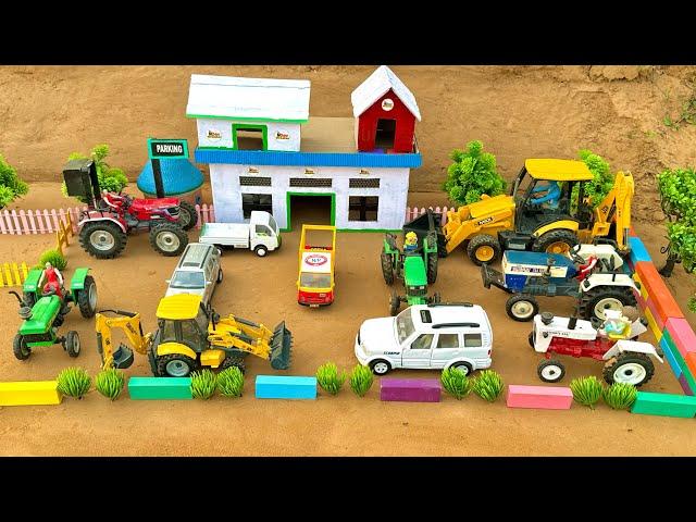 I build a big parking lot for my vehicles | jcb tractor and trucks | auto rickshaw