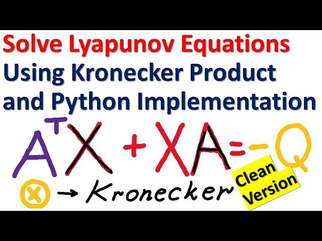 Use Kronecker Product to Solve Lyapunov Equation with Python Codes - Cleaned Version