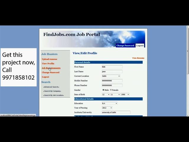 Job Portal System in Java | Finalsemproject.com