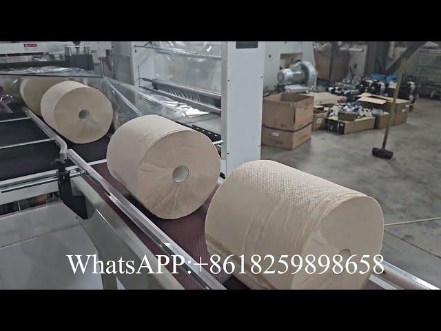 Automatic maxi roll tissue paper individual roll shrink packing machine #shrinkmachine