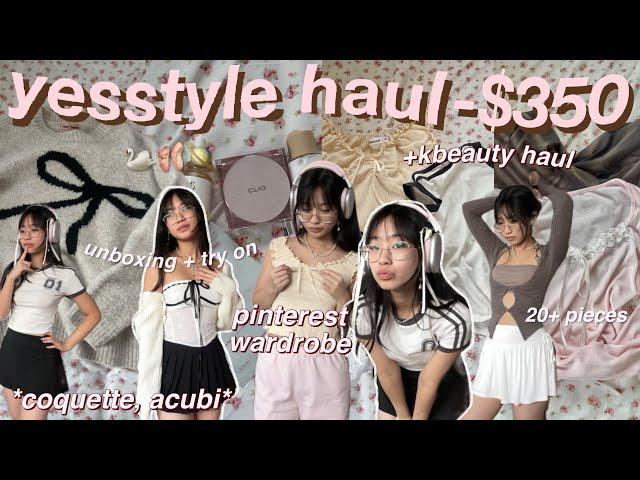 $350 HUGE YESSTYLE try-on haul 🩰🪐 (20+ items) trendy, aesthetic clothes + kbeauty *coquette, acubi*